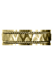Yellow Gold Celtic Mens Wedding Band | Sand Blast / High Polish Finish (Max)