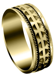 Yellow Gold Modern Mens Wedding Band | High Polish Finish (Carlos)