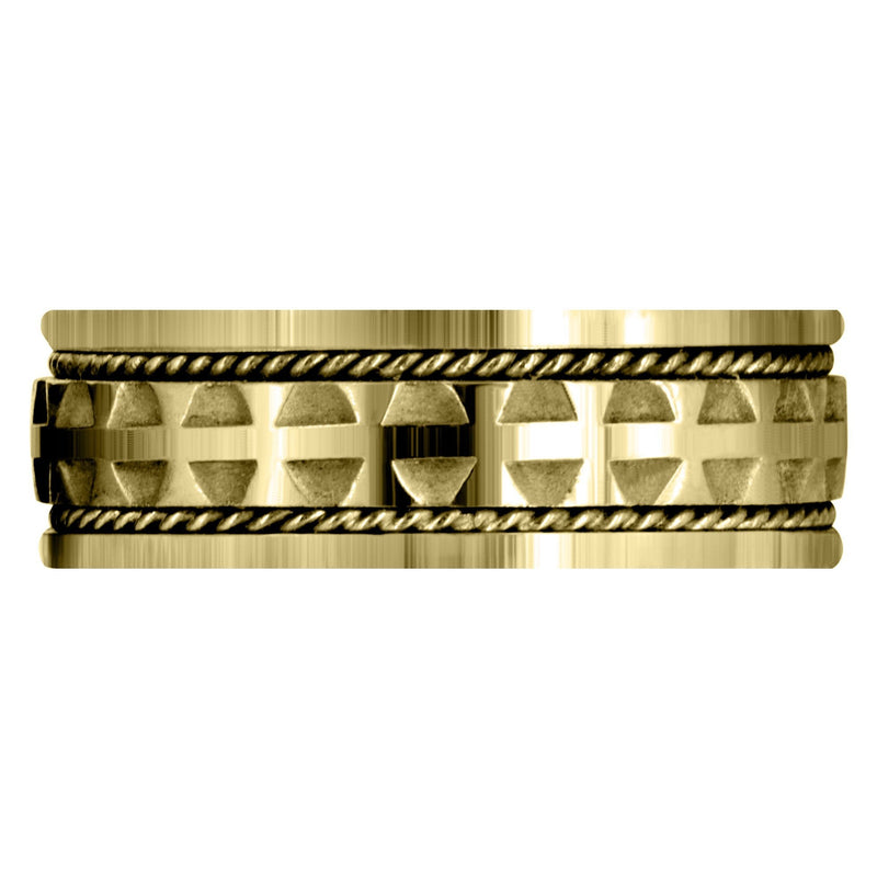Yellow Gold Modern Mens Wedding Band | High Polish Finish (Carlos)