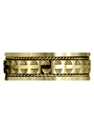 Yellow Gold Modern Mens Wedding Band | High Polish Finish (Carlos)