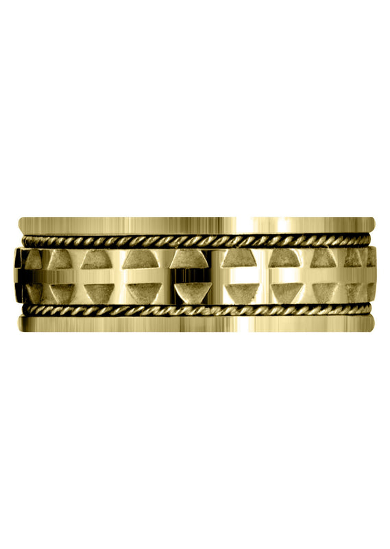 Yellow Gold Modern Mens Wedding Band | High Polish Finish (Carlos)