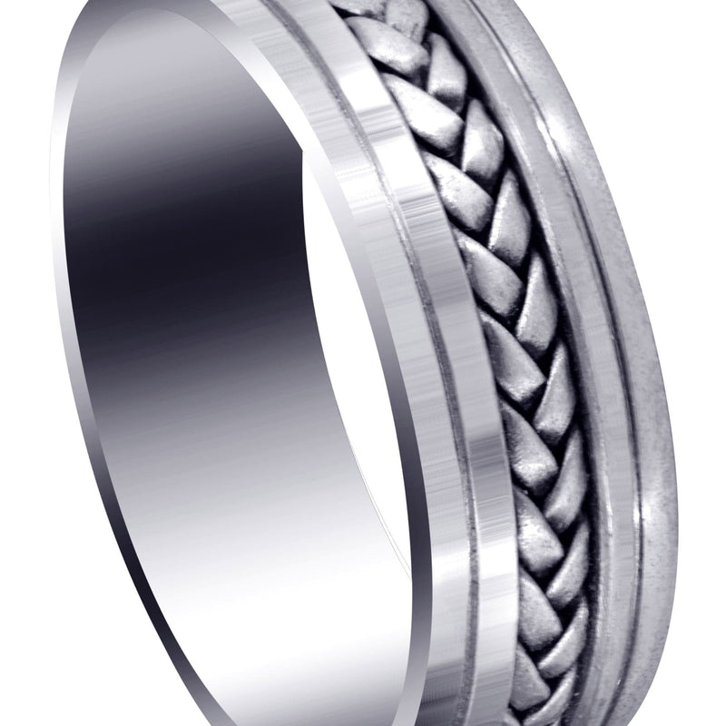 Hand Woven Mens Wedding Band | Satin Finish (Cole)