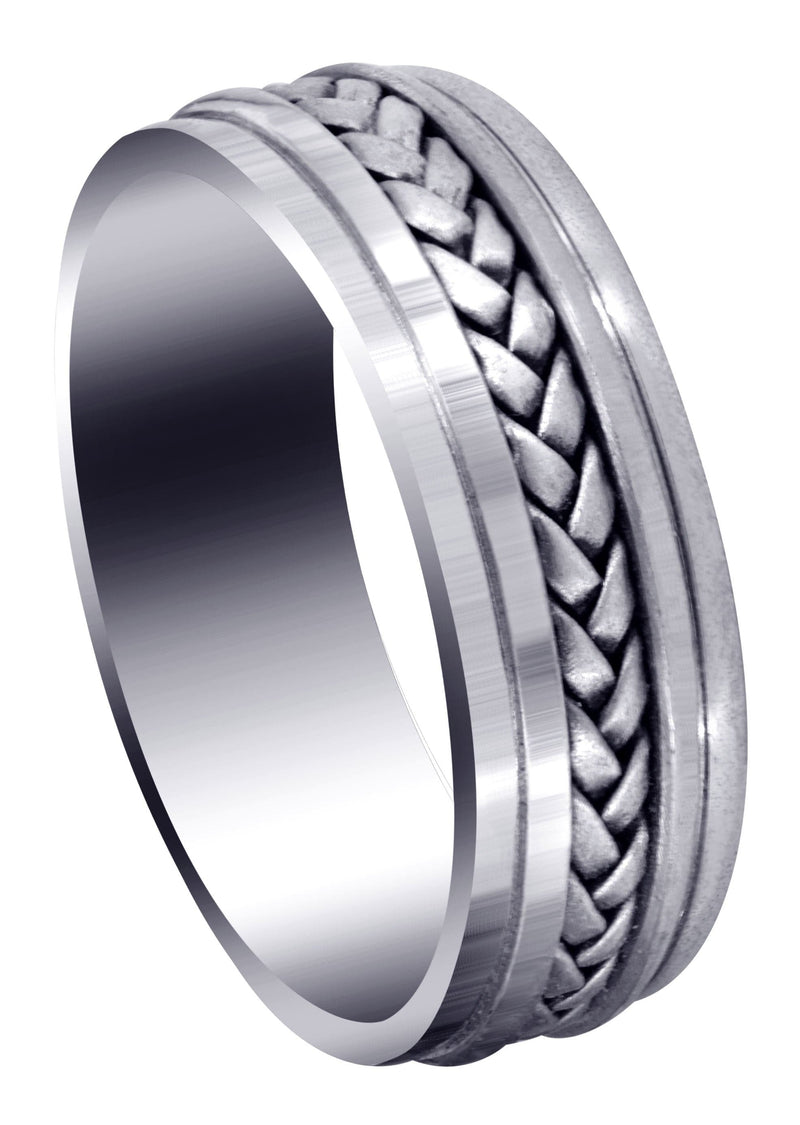 Hand Woven Mens Wedding Band | Satin Finish (Cole)
