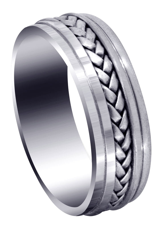 Hand Woven Mens Wedding Band | Satin Finish (Cole)