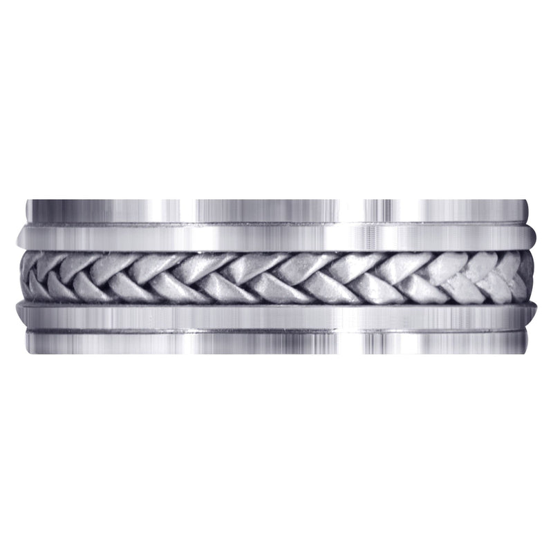 Hand Woven Mens Wedding Band | Satin Finish (Cole)
