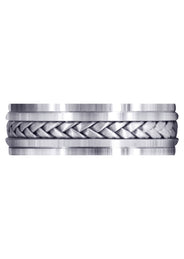 Hand Woven Mens Wedding Band | Satin Finish (Cole)