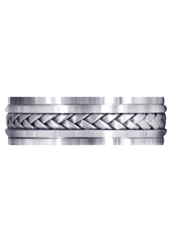 Hand Woven Mens Wedding Band | Satin Finish (Cole)