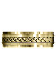Yellow Gold Hand Woven Mens Wedding Band | Satin Finish (Cole)
