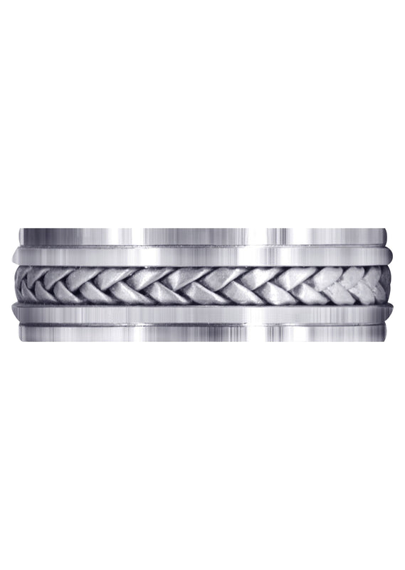 Hand Woven Mens Wedding Band | Satin Finish (Cole)