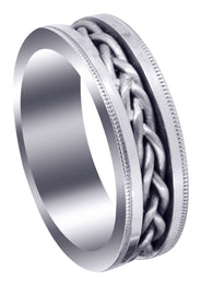 Hand Woven Mens Wedding Band | Wire Matt Finish (Antonio)