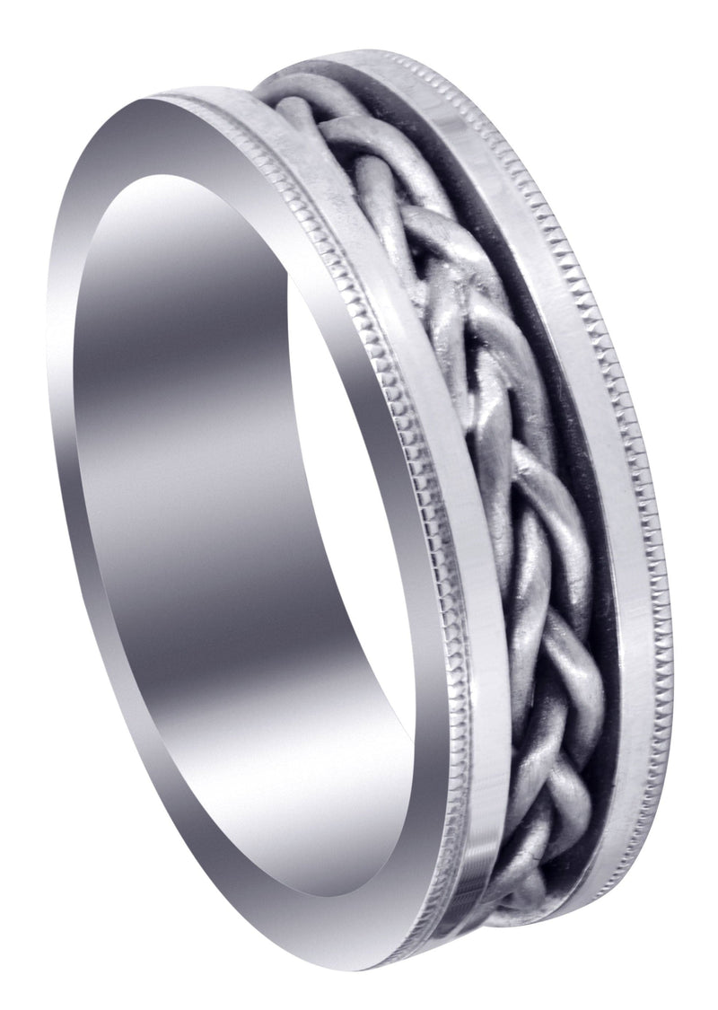 Hand Woven Mens Wedding Band | Wire Matt Finish (Antonio)