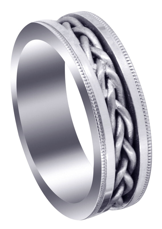 Hand Woven Mens Wedding Band | Wire Matt Finish (Antonio)