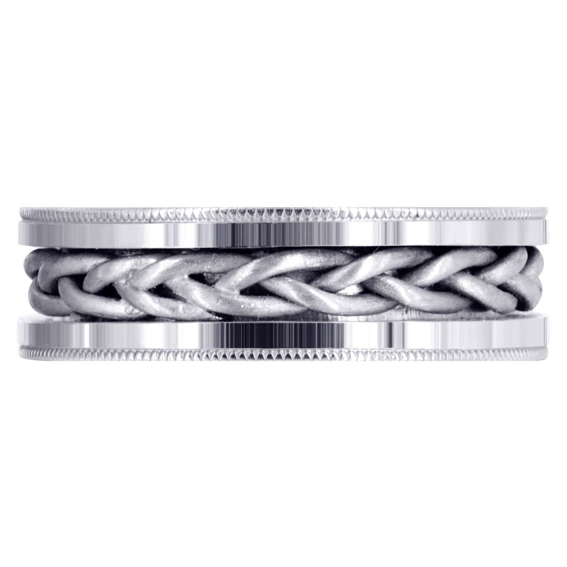 Hand Woven Mens Wedding Band | Wire Matt Finish (Antonio)