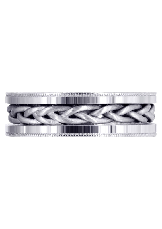 Hand Woven Mens Wedding Band | Wire Matt Finish (Antonio)