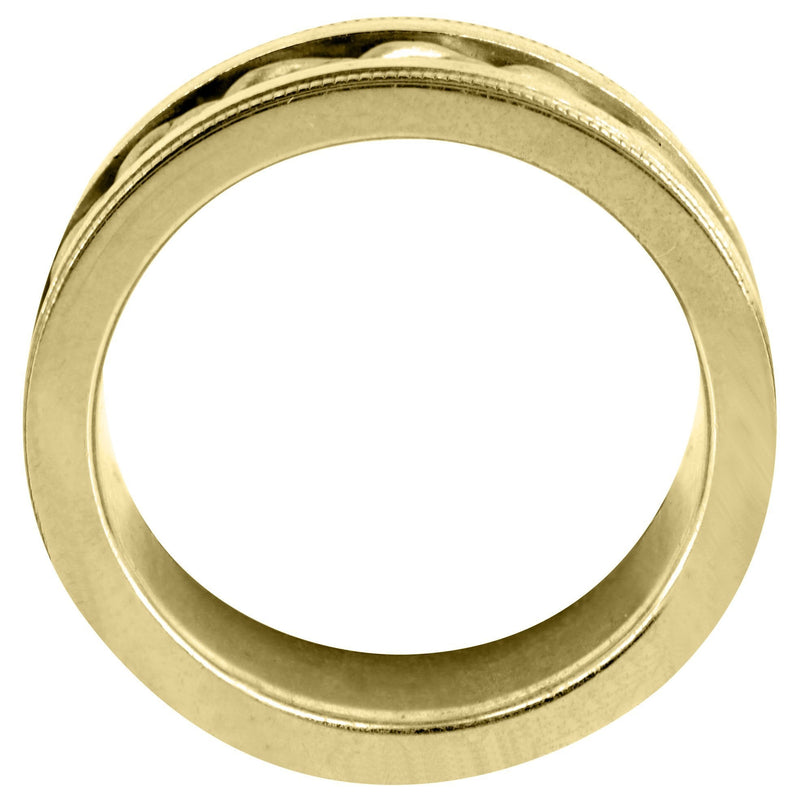 Yellow Gold Hand Woven Mens Wedding Band | Wire Matt Finish (Antonio)