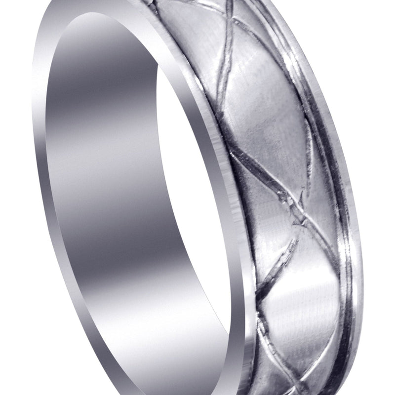 Contemporary Mens Wedding Band | Satin Finish (Hayden)