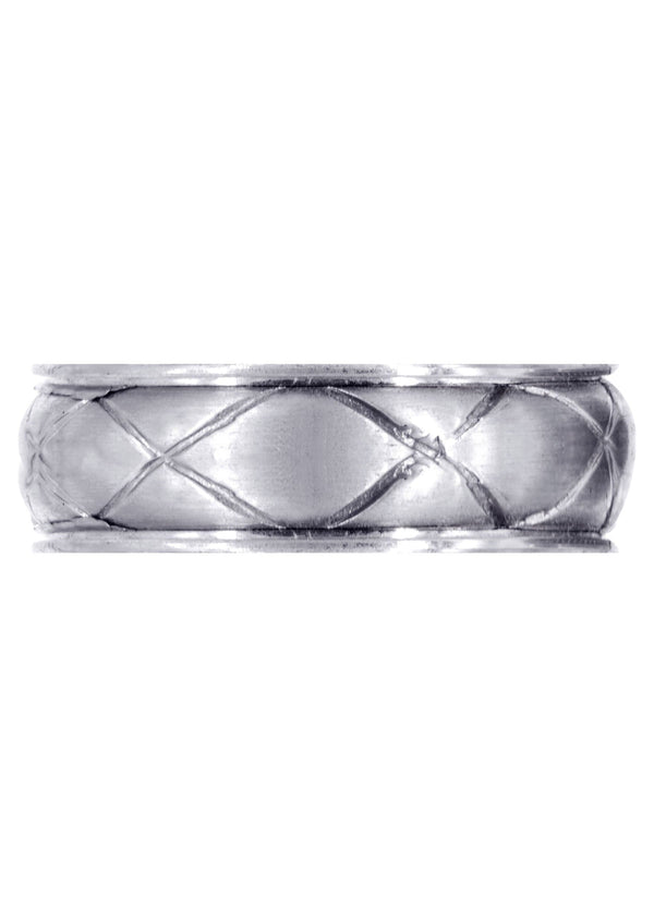 Contemporary Mens Wedding Band | Satin Finish (Hayden)