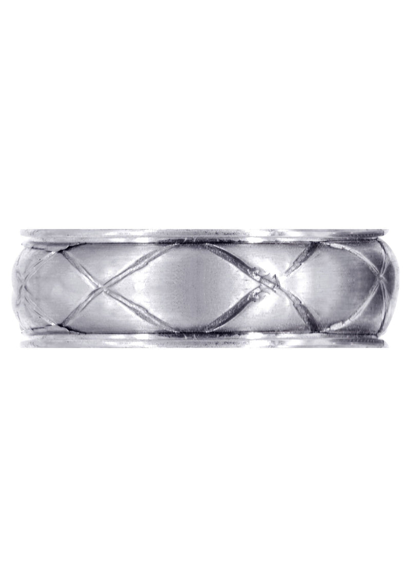 Contemporary Mens Wedding Band | Satin Finish (Hayden)
