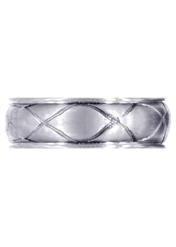 Contemporary Mens Wedding Band | Satin Finish (Hayden)