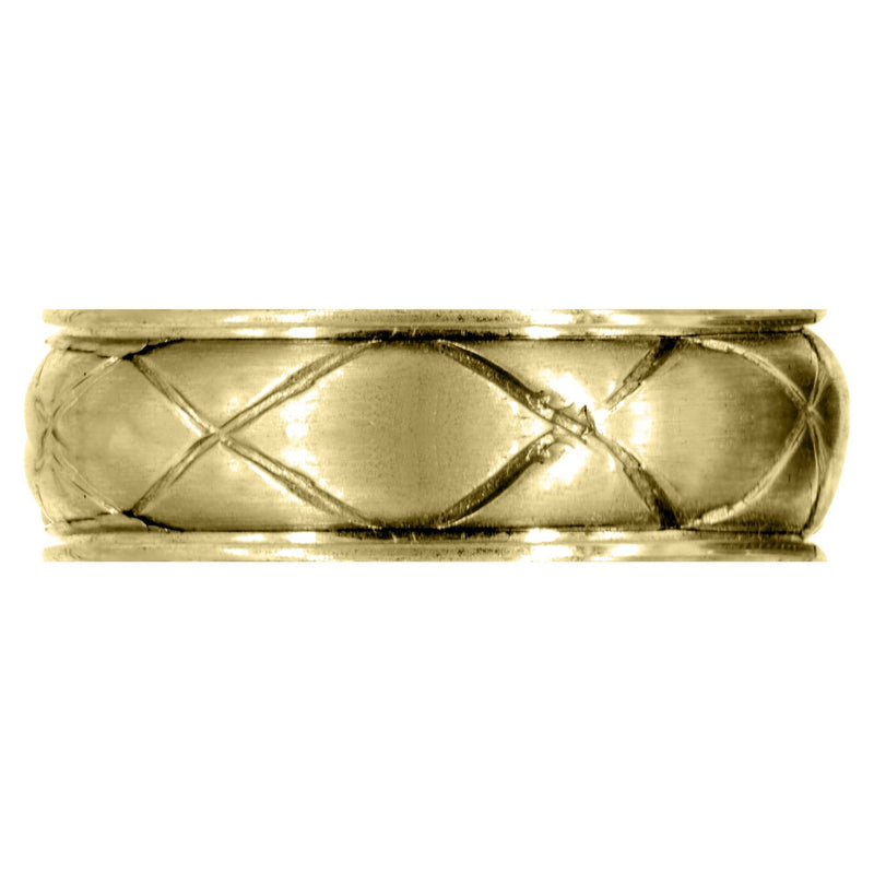 Yellow Gold Contemporary Mens Wedding Band | Satin Finish (Hayden)