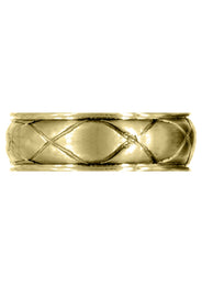Yellow Gold Contemporary Mens Wedding Band | Satin Finish (Hayden)