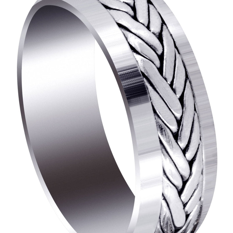 Hand Woven Mens Wedding Band | High Polish Finish (Ryker)