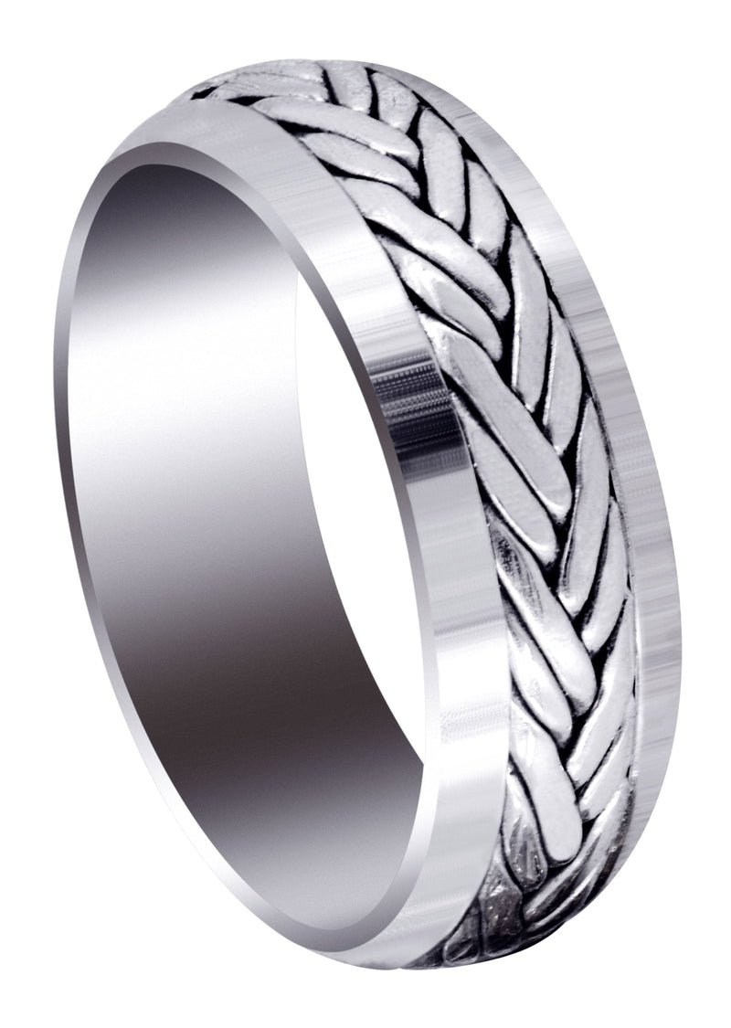 Hand Woven Mens Wedding Band | High Polish Finish (Ryker)