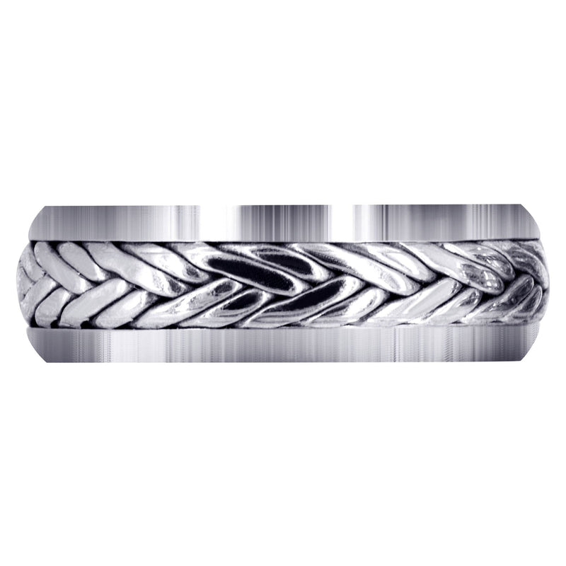 Hand Woven Mens Wedding Band | High Polish Finish (Ryker)
