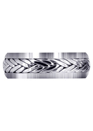 Hand Woven Mens Wedding Band | High Polish Finish (Ryker)