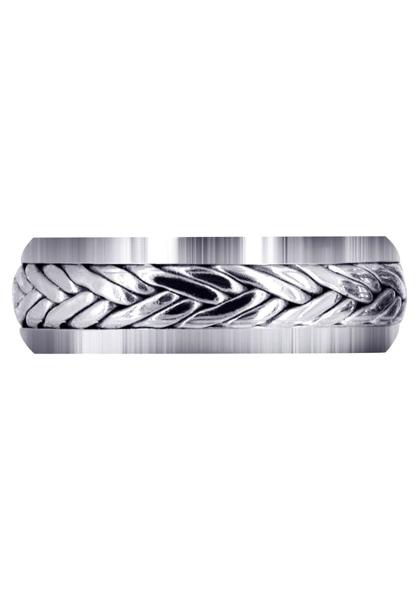 Hand Woven Mens Wedding Band | High Polish Finish (Ryker)