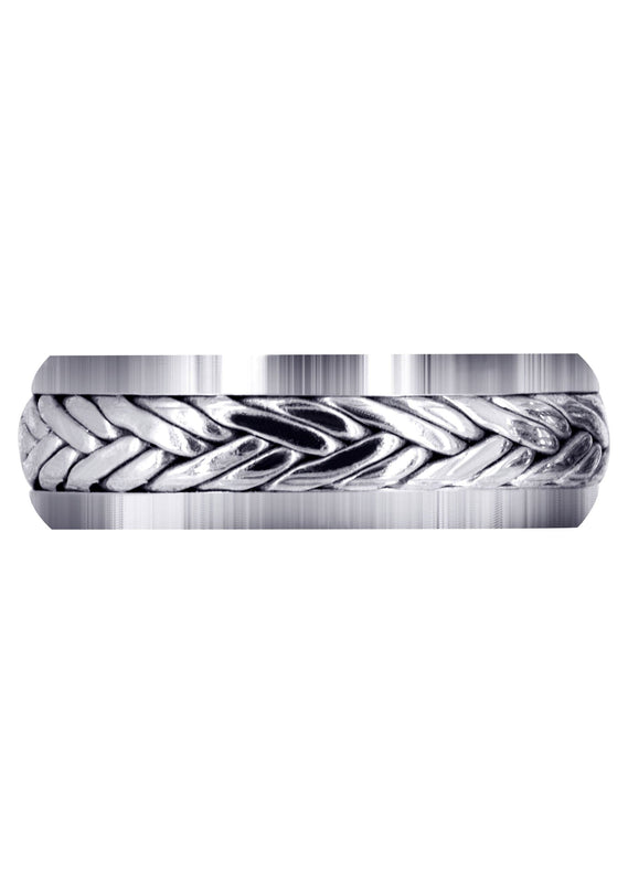 Hand Woven Mens Wedding Band | High Polish Finish (Ryker)