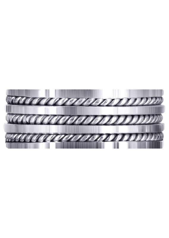 Hand Woven Unique Mens Wedding Band | High Polish Finish (Ezekiel)