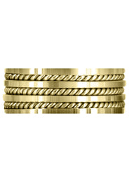Yellow Gold Hand Woven Unique Mens Wedding Band | High Polish Finish (Ezekiel)