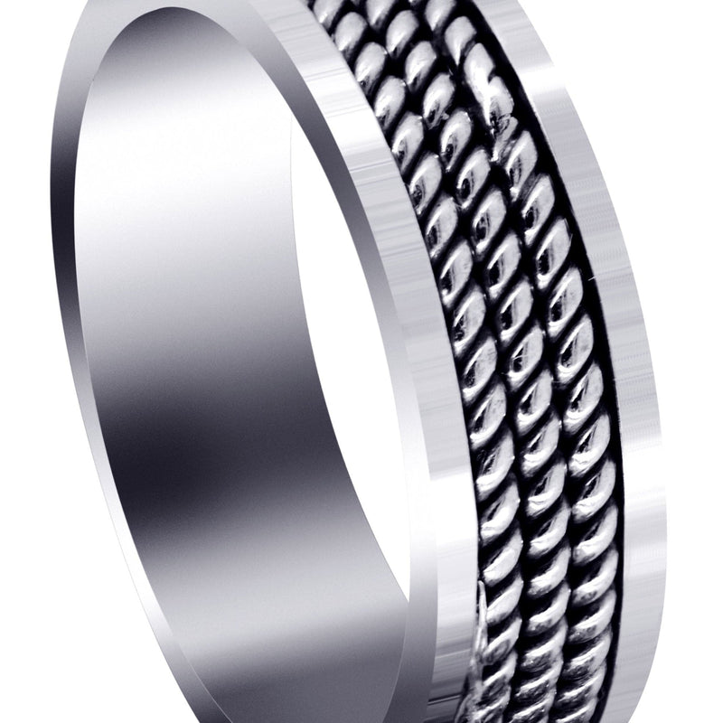 Hand Woven Mens Wedding Band | High Polish Finish (Maxwell)