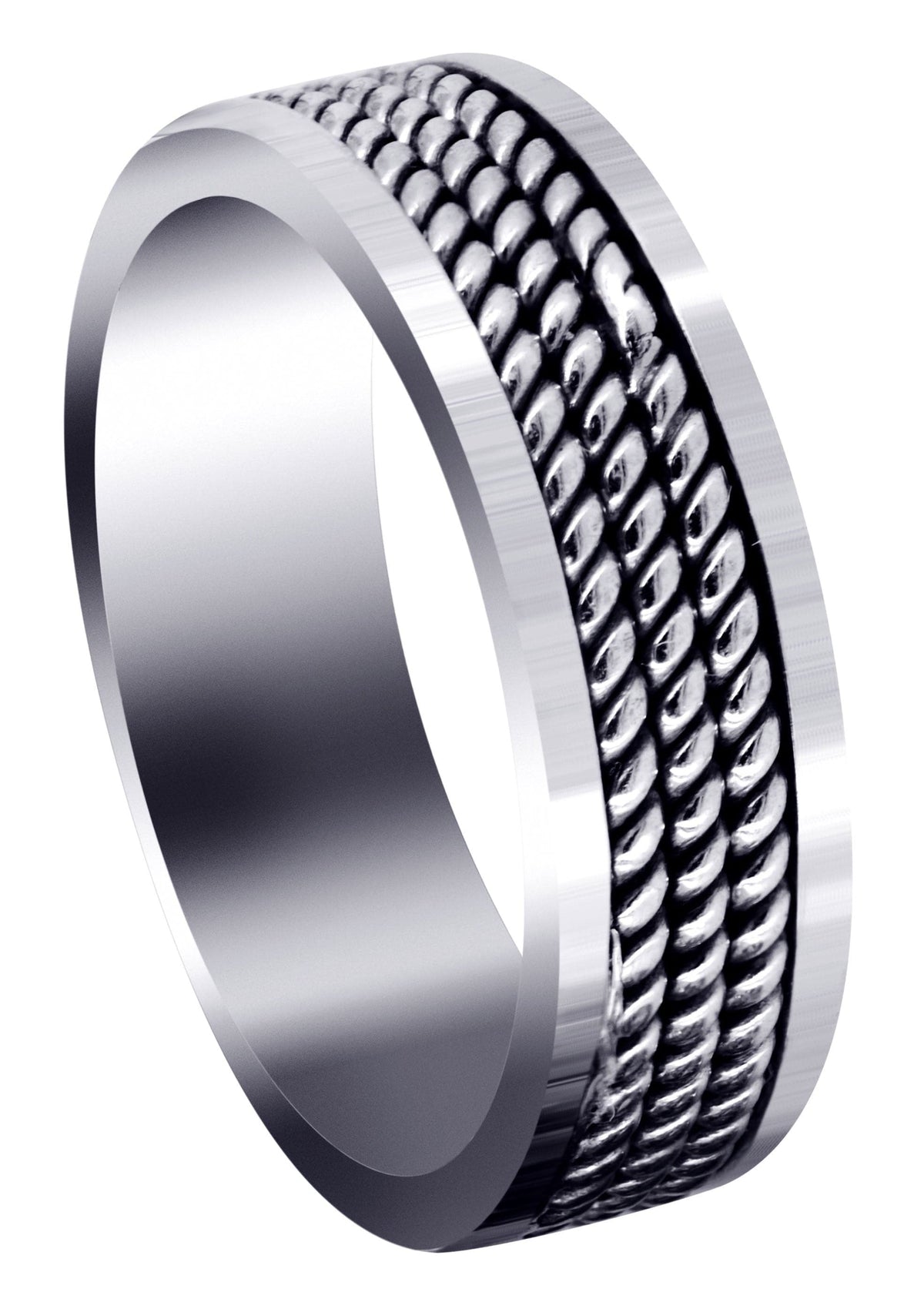 Hand Woven Mens Wedding Band | High Polish Finish (Maxwell)