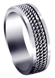 Hand Woven Mens Wedding Band | High Polish Finish (Maxwell)