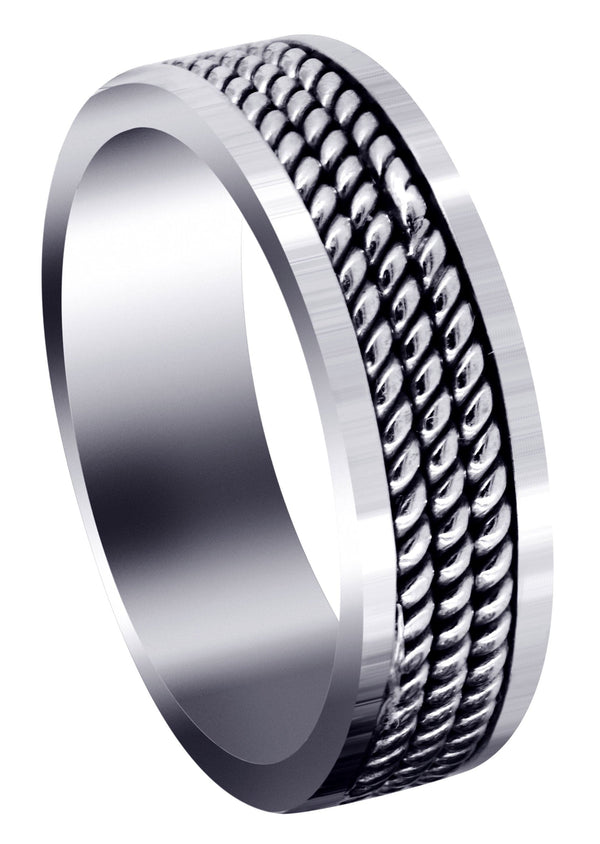 Hand Woven Mens Wedding Band | High Polish Finish (Maxwell)