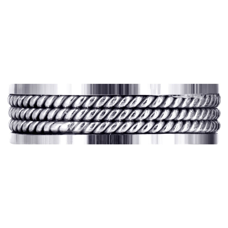 Hand Woven Mens Wedding Band | High Polish Finish (Maxwell)
