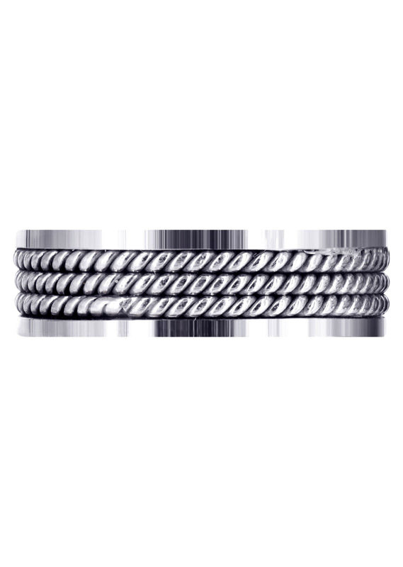 Hand Woven Mens Wedding Band | High Polish Finish (Maxwell)