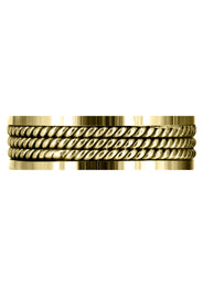 Yellow Gold Hand Woven Mens Wedding Band | High Polish Finish (Maxwell)