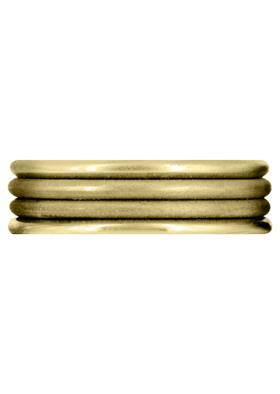 Yellow Gold Fancy Carved Contemporary Mens Wedding Band | Sand Blast Finish (Leo)