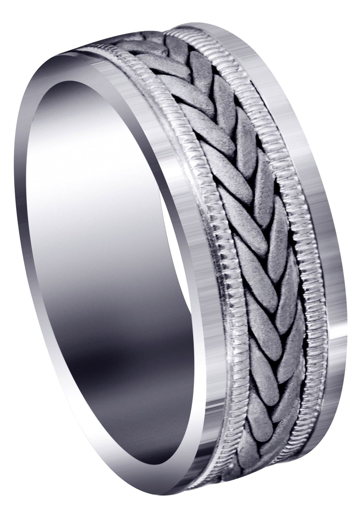 Hand Woven Mens Wedding Band | Sand Blast Finish (Carson)