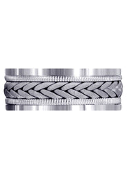 Hand Woven Mens Wedding Band | Sand Blast Finish (Carson)