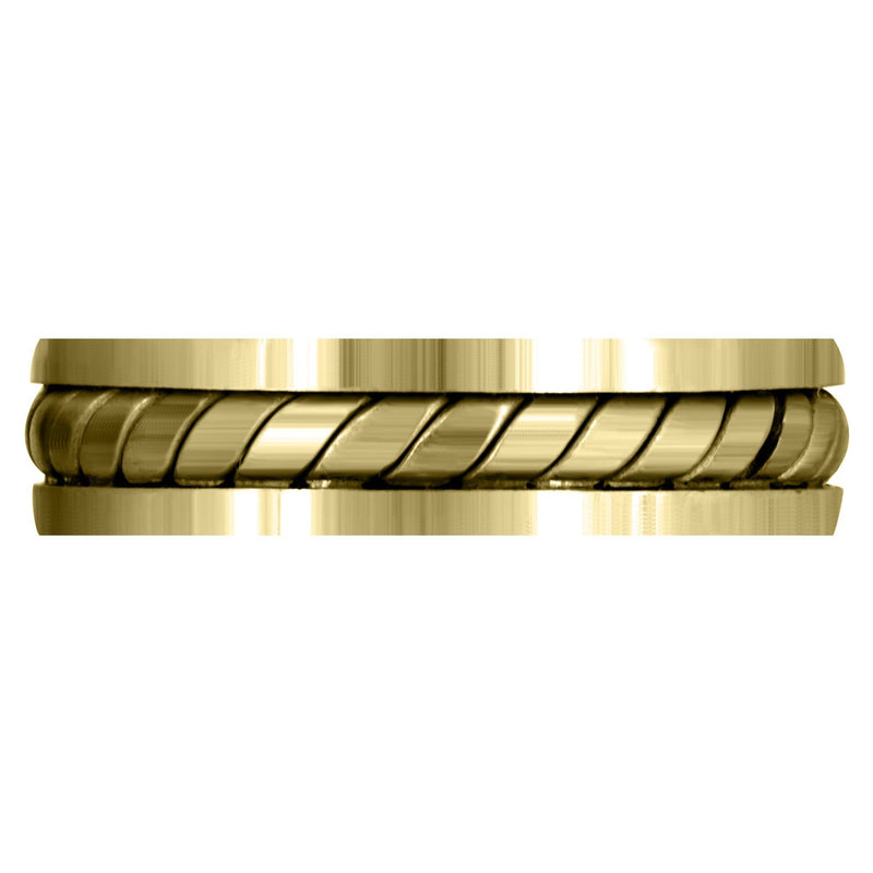 Yellow Gold Hand Woven Mens Wedding Band | Satin Finish (Timothy)