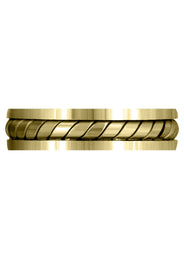 Yellow Gold Hand Woven Mens Wedding Band | Satin Finish (Timothy)