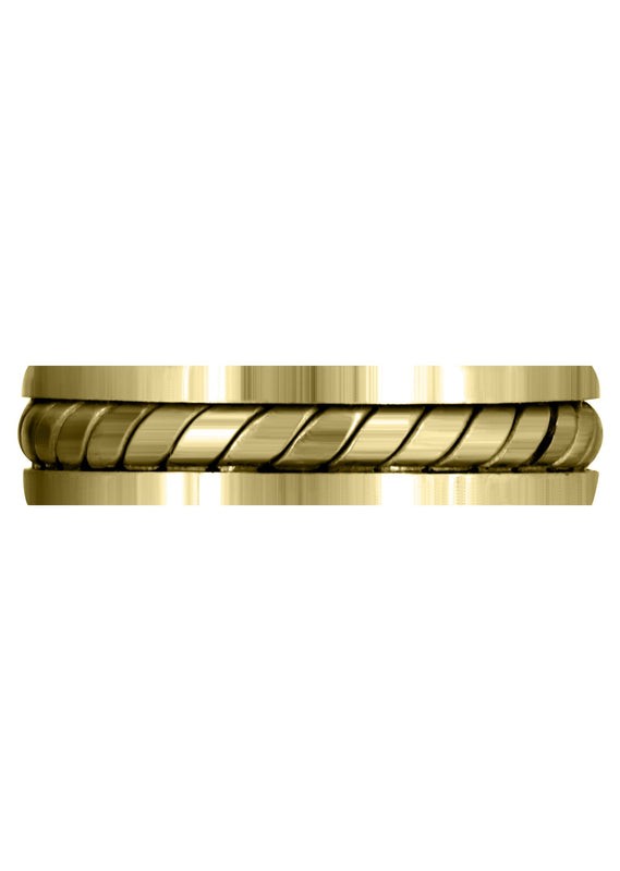 Yellow Gold Hand Woven Mens Wedding Band | Satin Finish (Timothy)