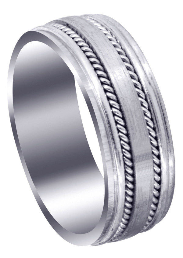 Contemporary Mens Wedding Band | Satin / High Polish Finish (Maddox)