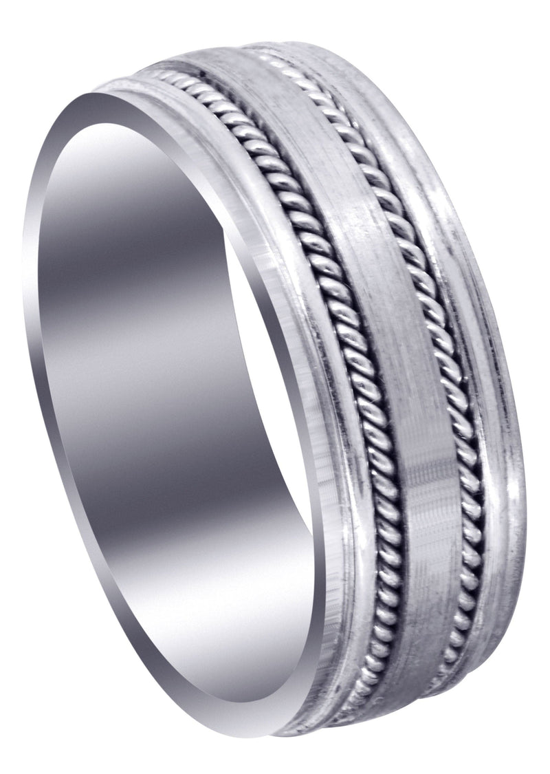 Contemporary Mens Wedding Band | Satin / High Polish Finish (Maddox)