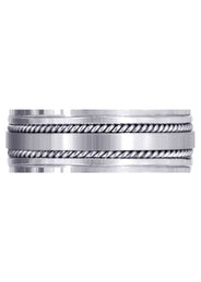 Contemporary Mens Wedding Band | Satin / High Polish Finish (Maddox)