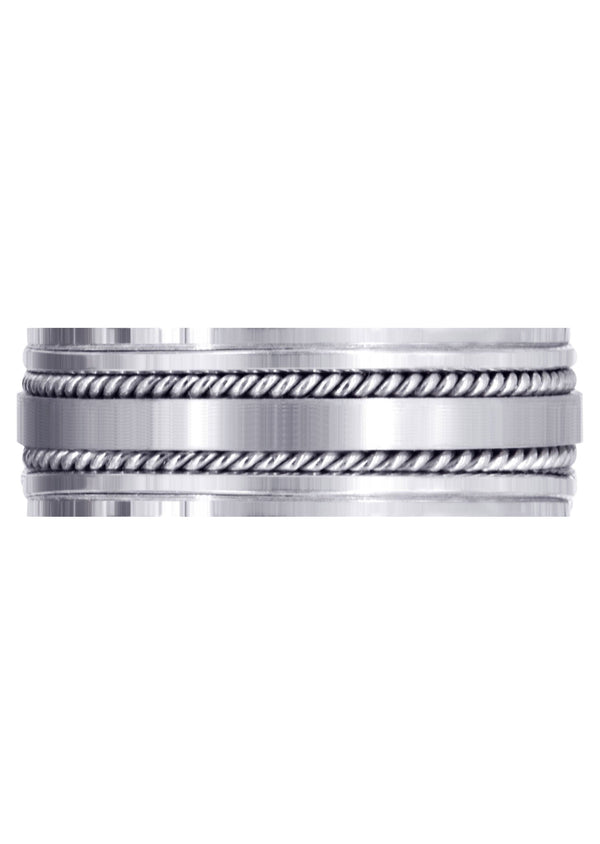 Contemporary Mens Wedding Band | Satin / High Polish Finish (Maddox)